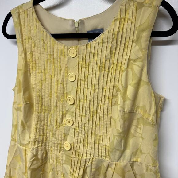 Rabbit Rabbit Designs Yellow Floral Sleeveless Fit Flare Dress Size Medium - Picture 3 of 11